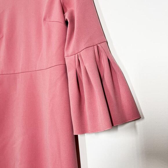 Ann Taylor A-Line Rose Pink Dress Sz 00 Bell 3/4 Sleeves Cocktail Day to Night - Picture 4 of 9